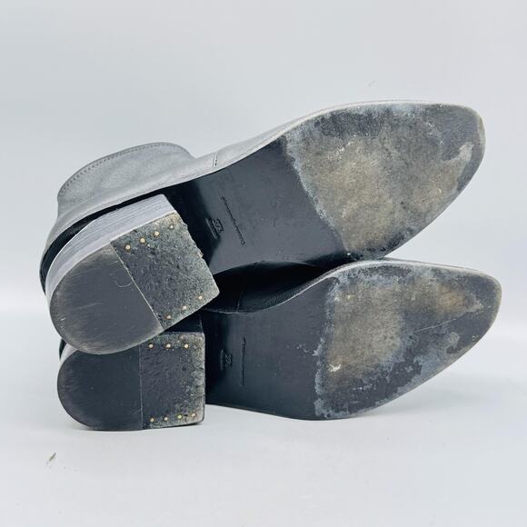 Alexander Wang Boots Womens 7.5 Black Leather Kori Ankle Cutout Heel Pointed Toe - Picture 9 of 11